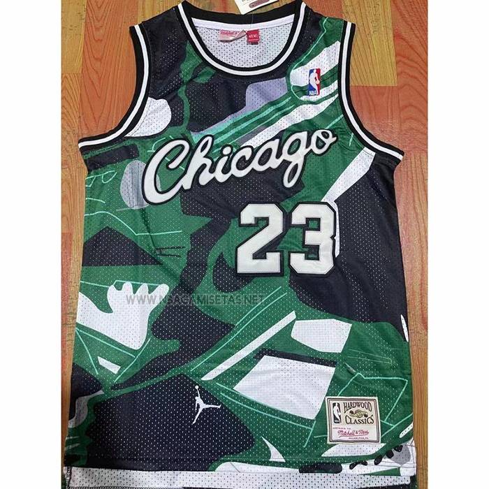 Camiseta Chicago Bulls Michael Jordan NO 23 Mitchell & Ness Verde